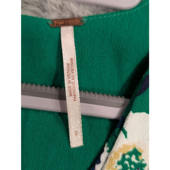 Women's Free People Green Floral Mini Dress Size 0 - Picture 11 of 11